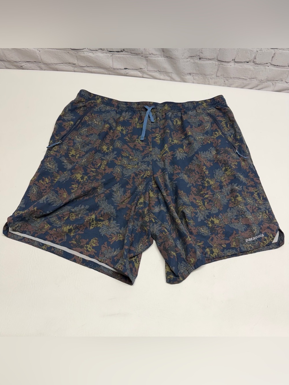 Patagonia Blue Multicolor Camouflage Swim Shorts